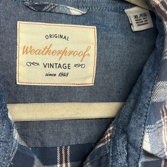 Weatherproof Blue and White Casual Button Down Shirt - Picture 4 of 7